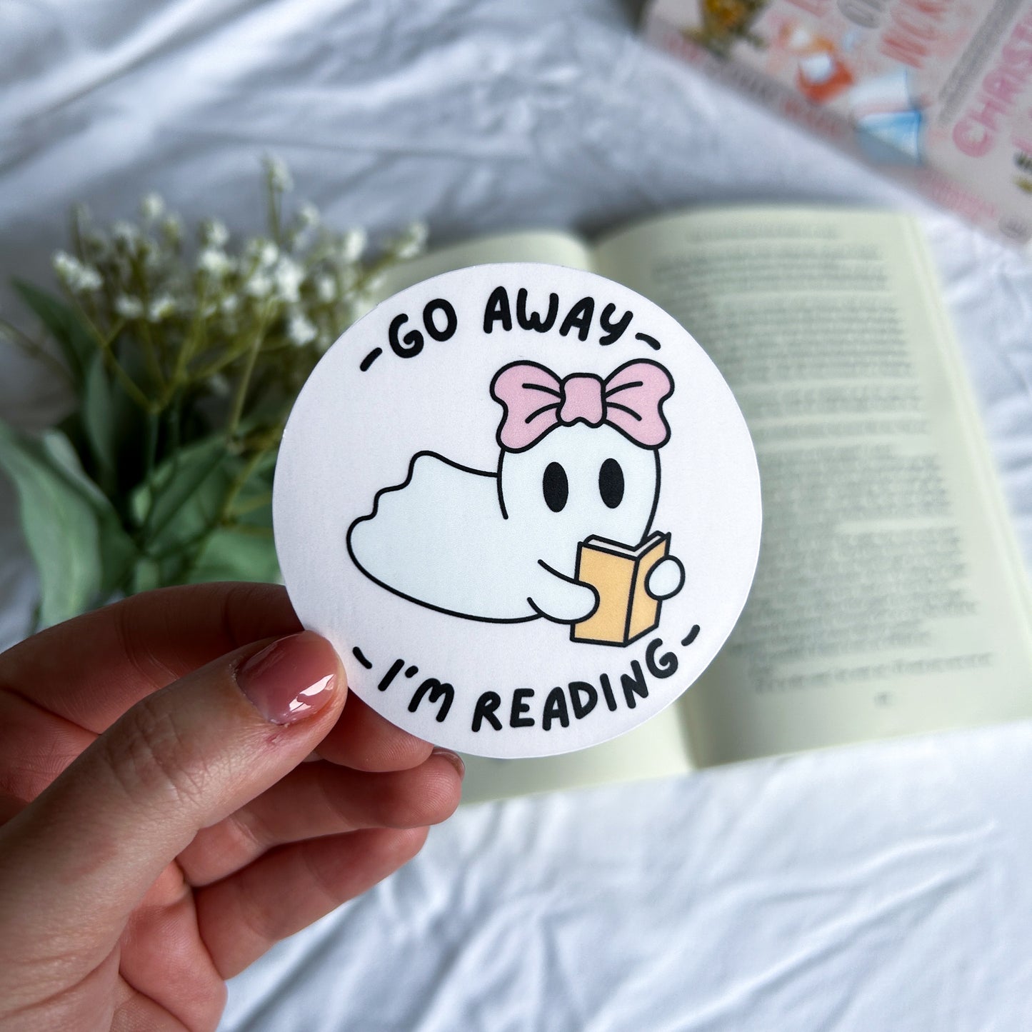 Go Away I'm Reading Sticker