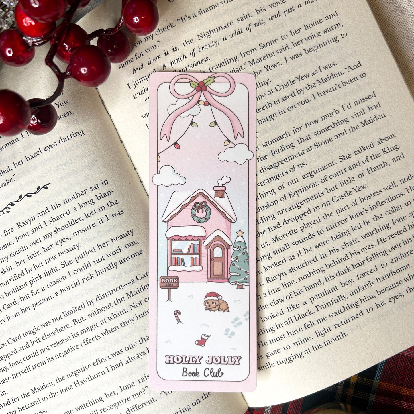 Holly Jolly Book Club Bookmark