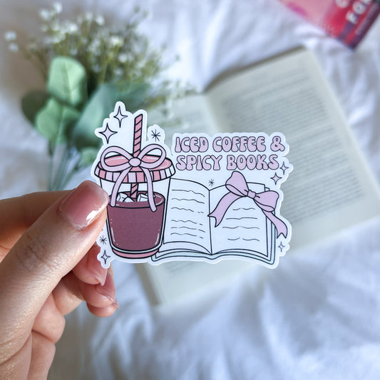Iced Coffee & Spicy Books Sticker