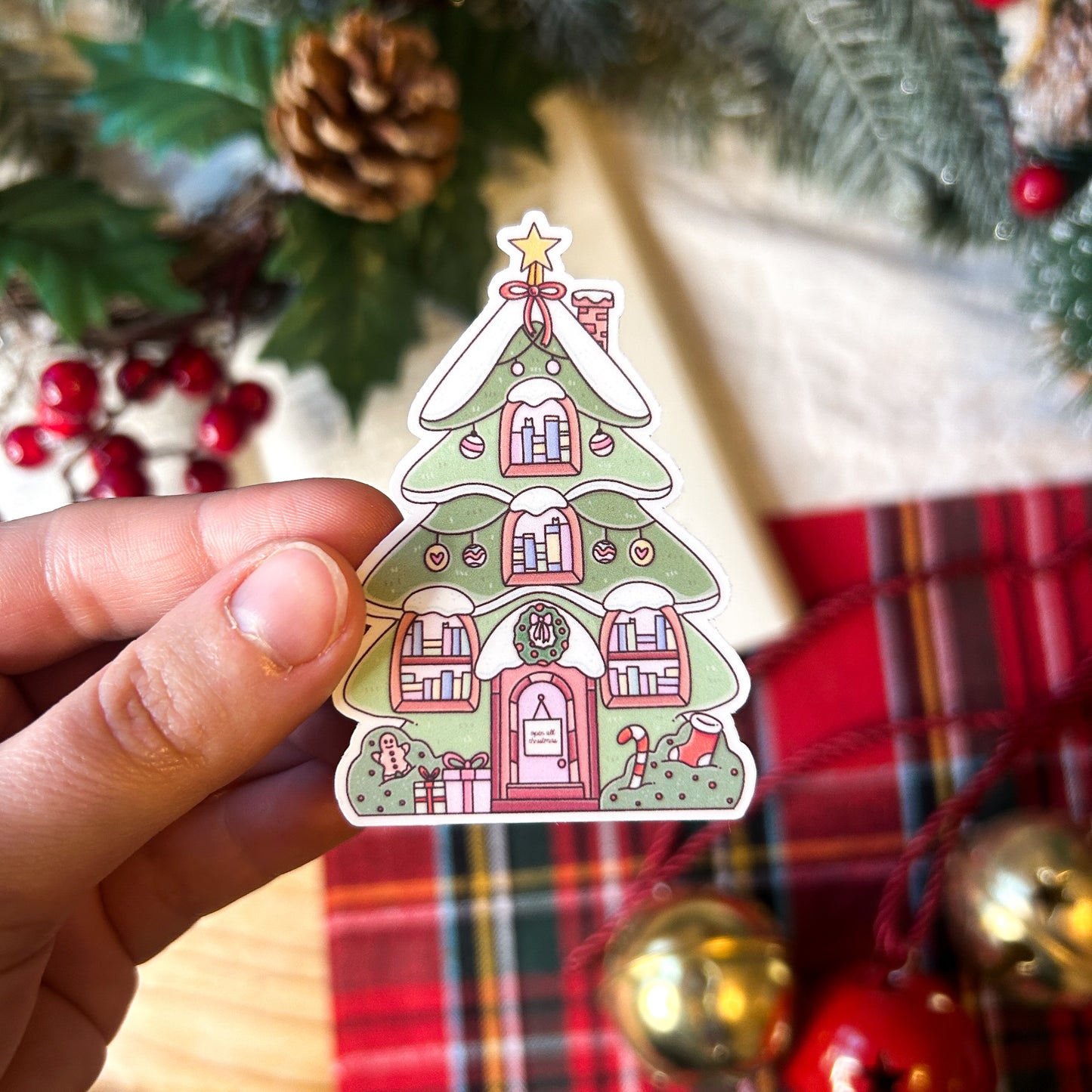 Christmas Bookstore Sticker
