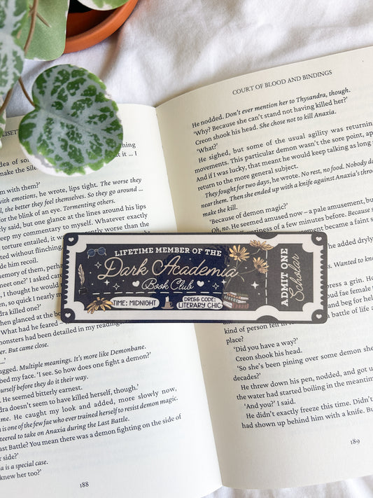 Dark Academia Club Bookmark