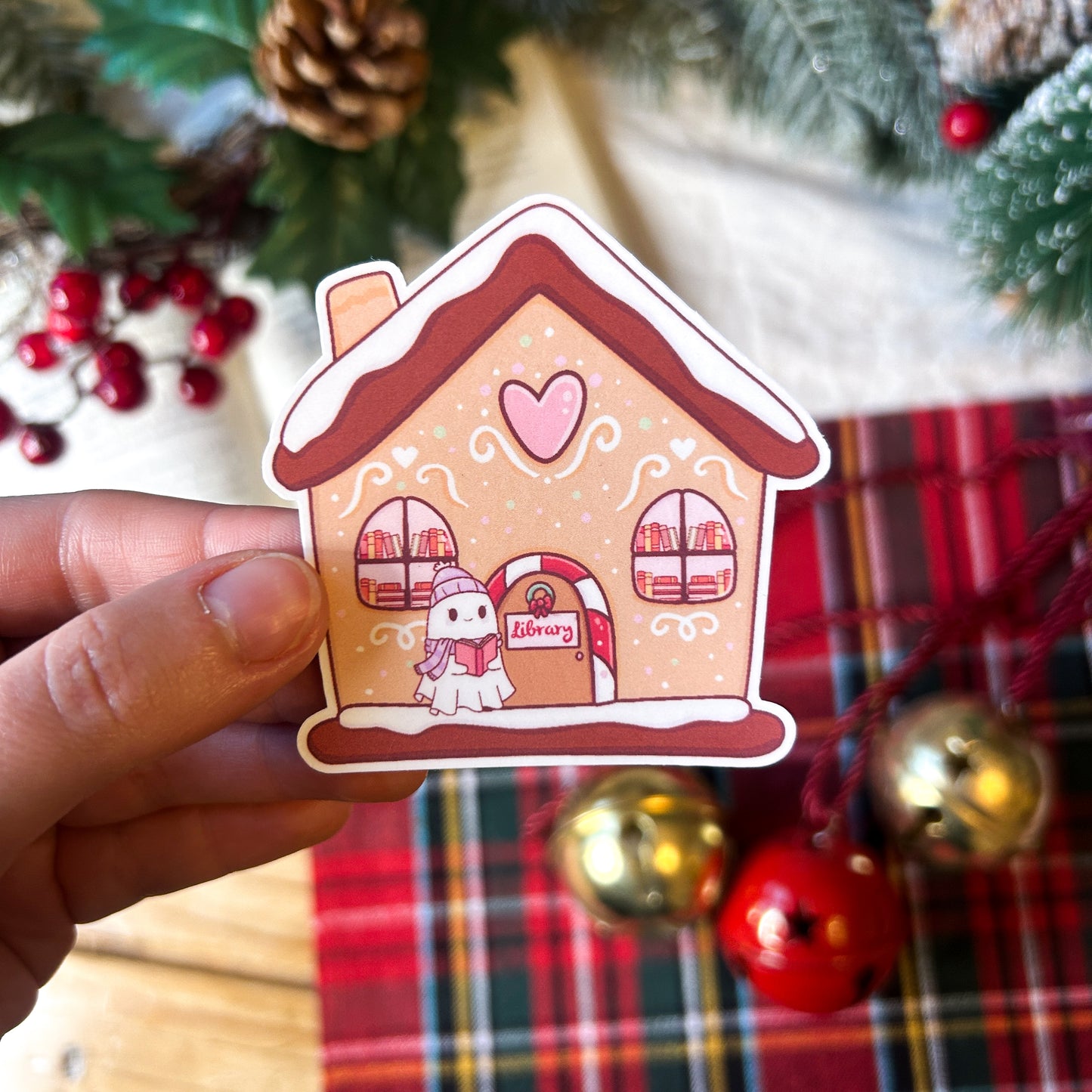 Gingerbread Library Sticker