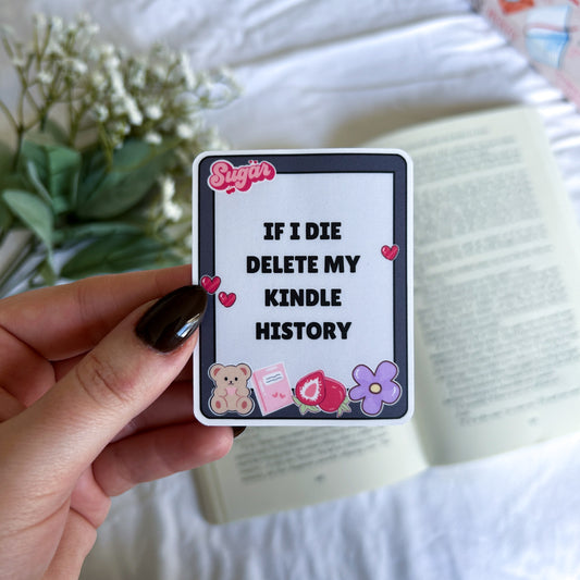 If I Die Delete My Kindle History Sticker
